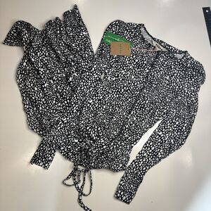 BODEN Lucy Black/White Dotted Jersey Midi Dress Size 6R Feminine Comfortable